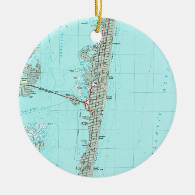 Seaside Park & NJ Shore Map (1989) Keramikornament (Vorne)