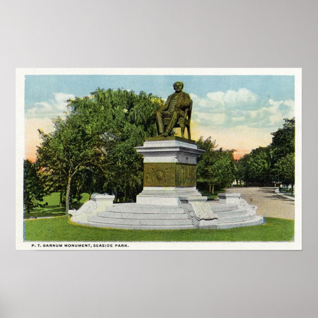 Seaside Park View of the P T Barnum Monument Poster (Vorne)