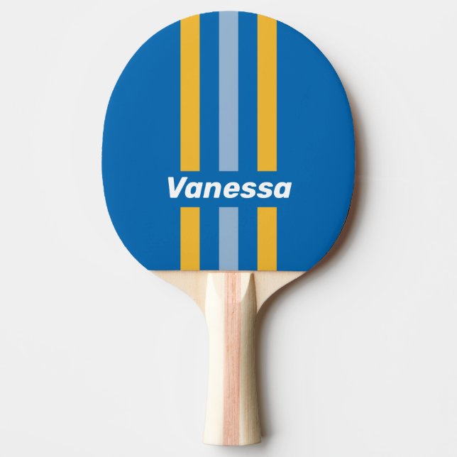 Seaside Pin Stripes with Name Tischtennis Schläger (Vorderseite)