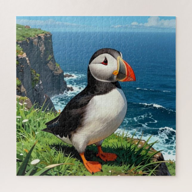 Seaside Puffin Illustration   (Vertikal)
