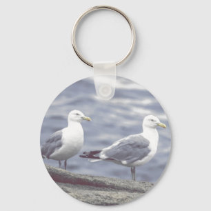 Seaside Seagulls Button-Schlüsselanhänger Schlüsselanhänger