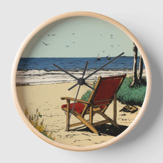 "Seaside Serenity Wall Clock: Embrace Coastal Eleg Uhr