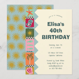Seaside Soiree BIRTHDAY PARTY Modernes Niedliches  Einladung