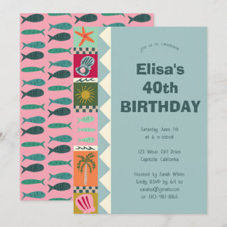 Seaside Soiree BIRTHDAY PARTY Modernes Niedliches  Einladung