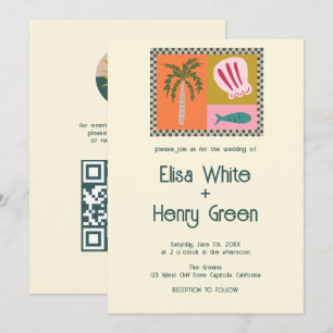 Seaside Soiree Modern Niedlich CUSTOM QR Einladung