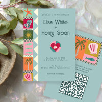 Seaside Soiree Moderne Niedliche CUSTOM QR Wedding