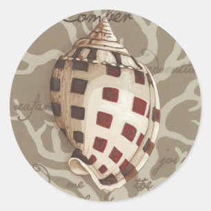 Seaside Sonnet I Runder Aufkleber