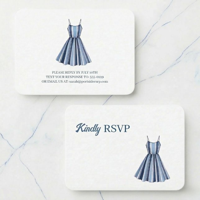 Seaside Stripes Celebration RSVP Begleitkarte (Simply beautiful response cards.)