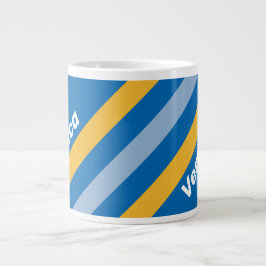 Seaside Stripes with Name Jumbo-Tasse