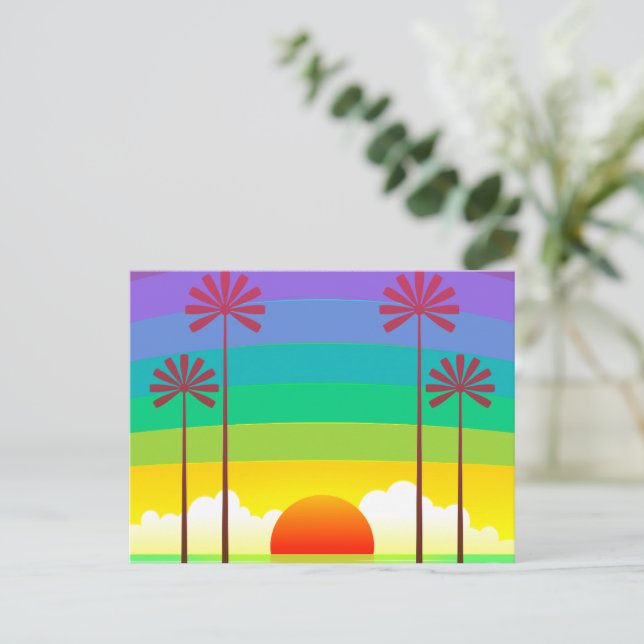 Seaside Vintag Art Postkarte (Stehend Vorderseite)
