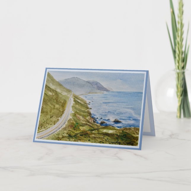 Seaside Watercolor Art Grußkarte Karte (Vorderseite)