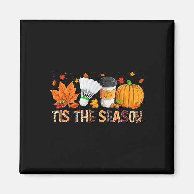 Season Leopard Pumpkin Badminton Halloween Fall Le Magnet (Vorne)