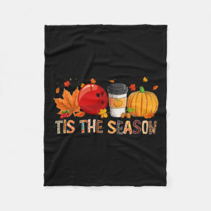 Season Leopard Pumpkin Bowling Halloween Fall Leaf Fleecedecke