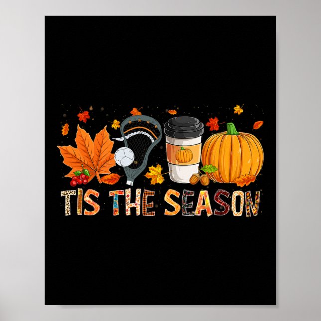 Season Leopard Pumpkin Lacrosse Halloween Fall Lea Poster (Vorne)