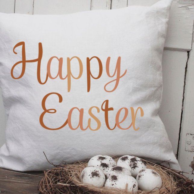 Season of Happy Easter, Cute Brown Lettering  Kissen (Von Creator hochgeladen)