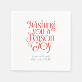 Season of Joy Holiday Napkins Personalized Serviette