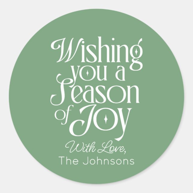Season of Joy Holiday Sticker Personalized (Devant)