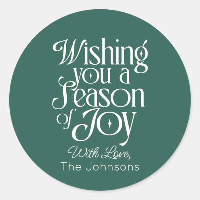 Season of Joy Holiday Sticker Personalized (Devant)