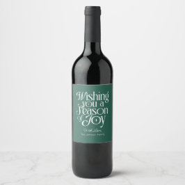 Season of Joy Holiday Wine Label Personalized Weinetikett