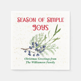 Season of Simple Joys Blue Juniper Christmas Serviette
