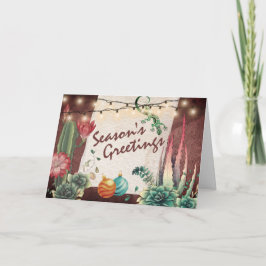 Season’s Greetings Cacti and Succulents Christmas Feiertagskarte