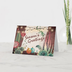 Season’s Greetings Cacti and Succulents Christmas Feiertagskarte