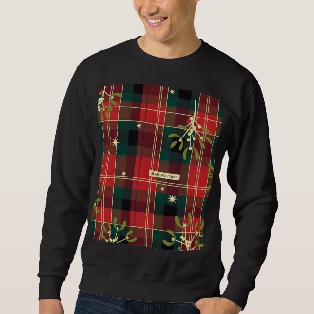 Seasonal Cheer (1) Tartan Christmas Pattern Sweatshirt (Vorderseite)