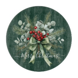 Seasonal Greenery with White Script  Schneidebrett