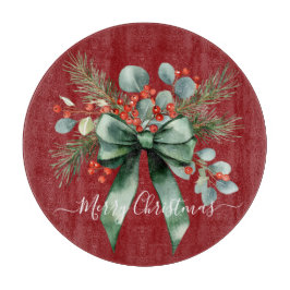 Seasonal Greenery with White Script  Schneidebrett