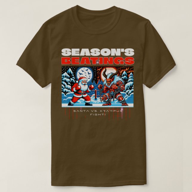 Seasons Beatings Santa Claus vs Krampus T-Shirt (Design vorne)