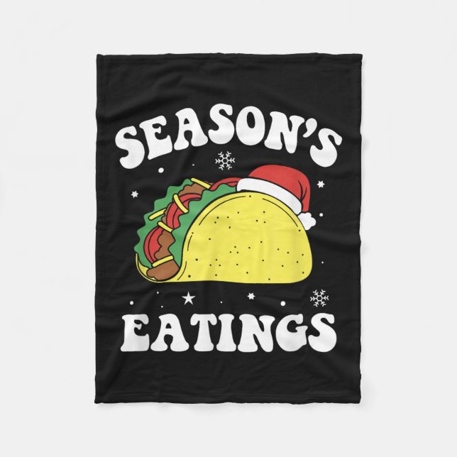 Season's Eatings Funny Christmas Taco Lover  Fleecedecke (Vorderseite)