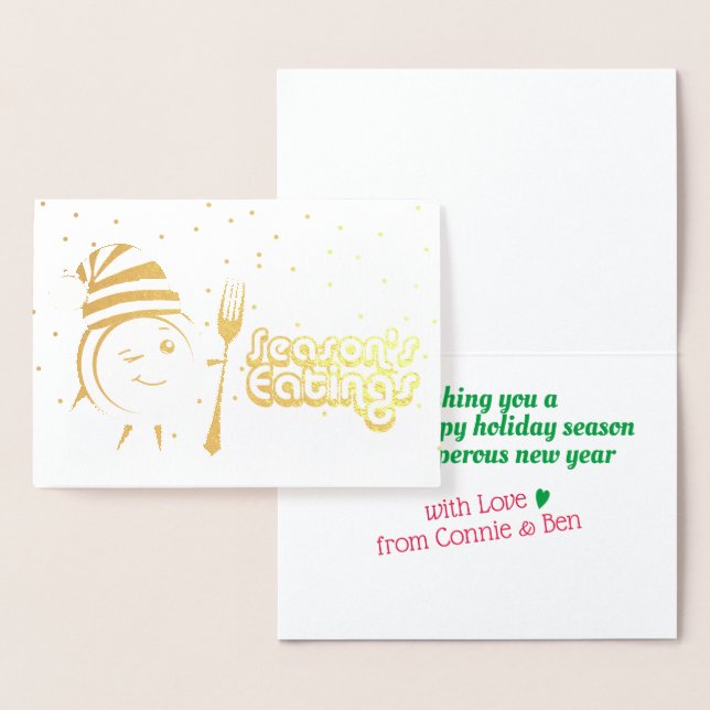 Seasons essen Retro-Teller Weihnachtskost Folienkarte (Anzeige)