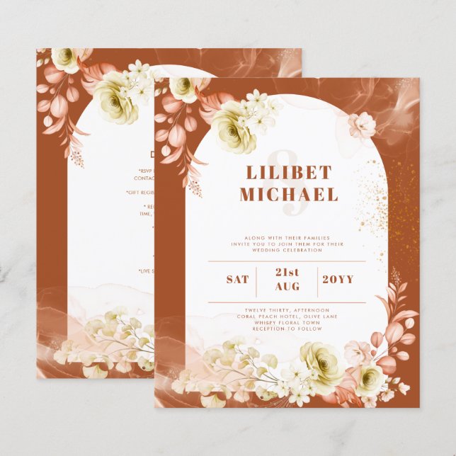 Seasons Fall Earthen Mix Boho Floral Wedding (Vorne/Hinten)