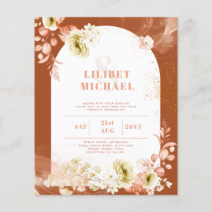 Seasons Fall Earthen Mix Boho Floral Wedding Flyer