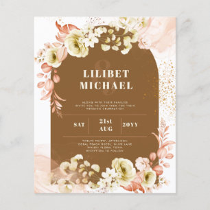 Seasons Fall Earthen Mix Boho Floral Wedding Flyer