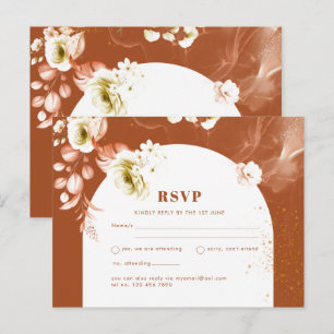 Seasons Fall Earthen Mix Boho Floral Wedding Postkarte