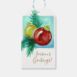 Season's Greetings Card With Baubles Geschenkanhänger