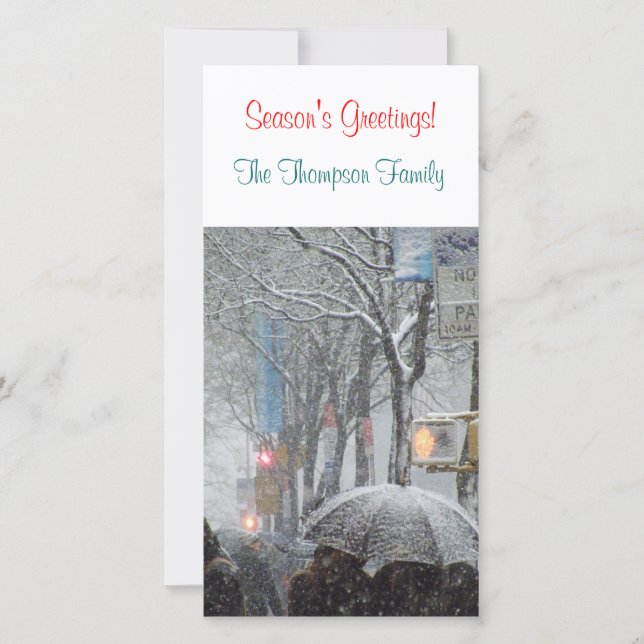 Season's Greetings Foto Cards Feiertagskarte (Vorderseite)