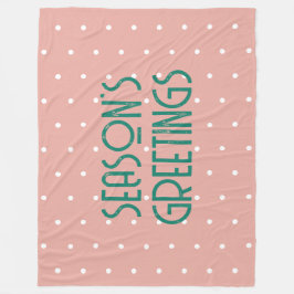 Season's Greetings Polka Dot  Fleecedecke