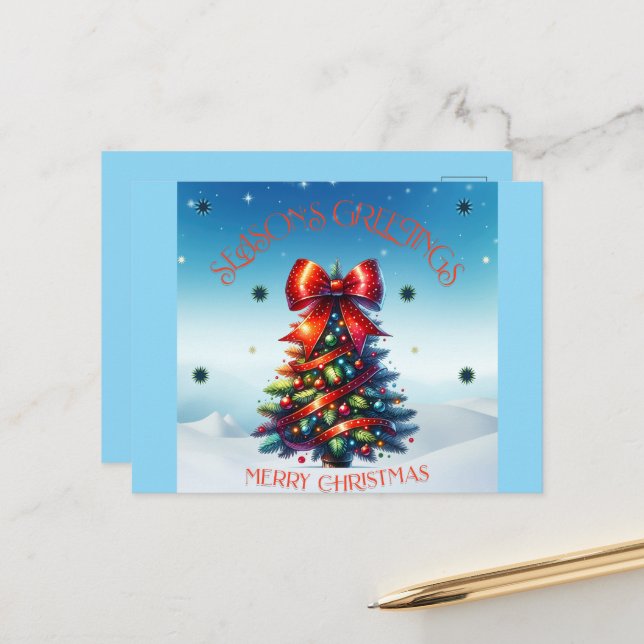 SEASON'S GREETINGS Postcard Feiertagspostkarte (Vorderseite/Rückseite Beispiel)