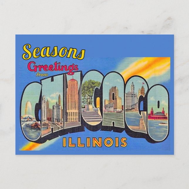 Seasons Gruß aus Chicago Postkarte (Vorderseite)