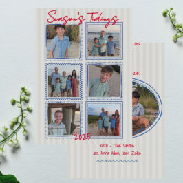Season's Tidings Coastal Christmas Photo Card Einladung