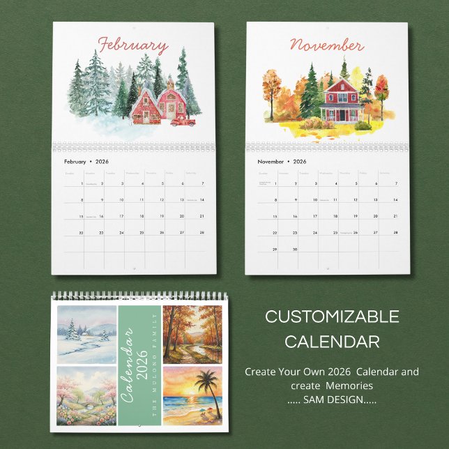 Seasons Watercolor 2026 Calendar | Artistic Nature Kalender (Von Creator hochgeladen)