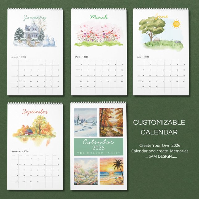 Seasons Watercolor 2026 Calendar | Artistic Nature Kalender (Von Creator hochgeladen)