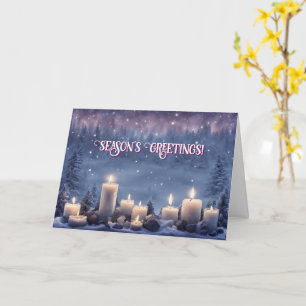 Seasons Weihnachten mit Kerzen grüßen Karte