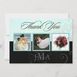 Seaspray + Pearl Damask, cartes de remerciements, 