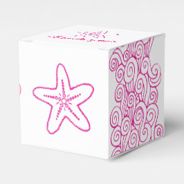 Seastar-Schwenk, rosa, weiße Gastgeschenk Hochzeit Geschenkschachtel