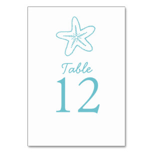Seastar Seesterne Aqua Beach Hochzeit Tischnummern