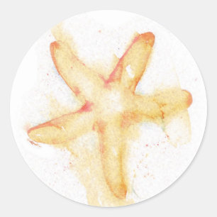 Seastar-Wasserfarbenprägung Runder Aufkleber
