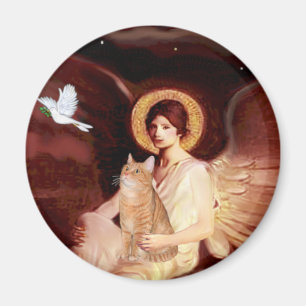 Seated Angel - Orange Tabby SH cat 46 Magnet